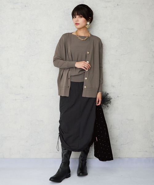 JETSET SOLO PLUS （ジェットセットソロプラス）の「【JETSET SOLO PLUS】タックリブデザイン ドルマンスリーブ ニット（ニット/セーター・レディース・ブルー/ネイビー/ブルーグレー/ボルドー・FREE）」の6枚目の写真