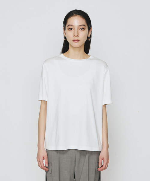 COMME CA（コムサ）の「アルビ二スタスムース Tシャツ（Tシャツ/カットソー・レディース・ホワイト/サックスブルー・9号）」の4枚目の写真