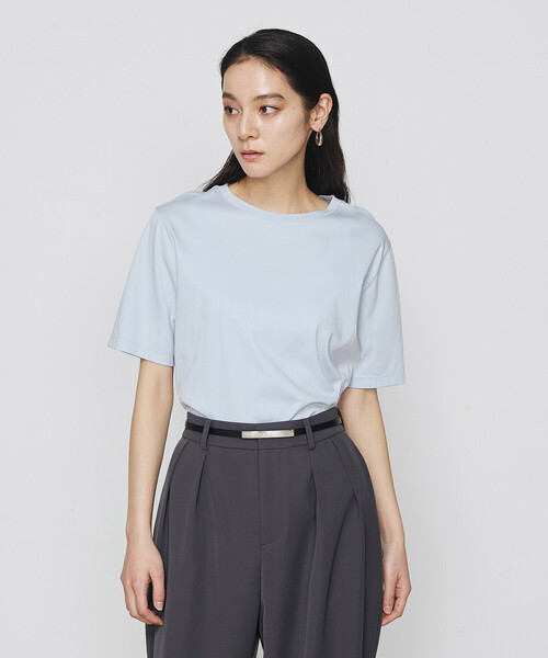 COMME CA（コムサ）の「アルビ二スタスムース Tシャツ（Tシャツ/カットソー・レディース・ホワイト/サックスブルー・9号）」の8枚目の写真