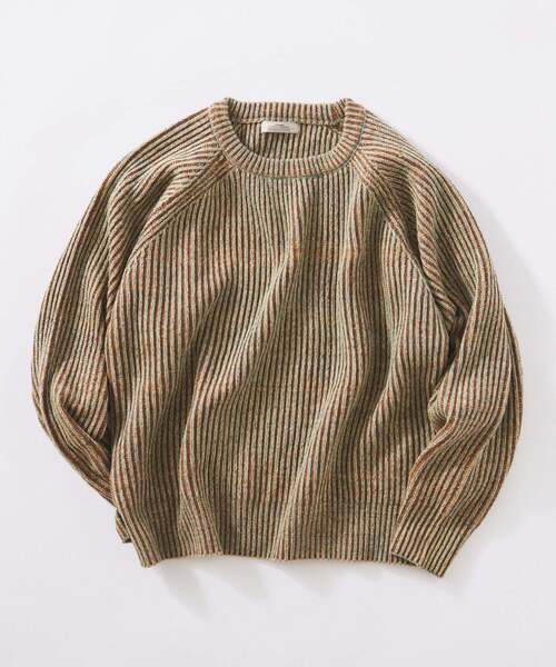 JOURNAL STANDARD relume(ジャーナルスタンダード レリューム)の「コントラスト リブ クルーネック ニット(ニット/セーター・メンズ・オレンジ/パープル/レッド/グリーン・LARGE/MEDIUM)」の2枚目の写真