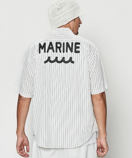 ACANTHUS(アカンサス)の「mhs2437- Dot Air(R) Zip Up S-S Shirt ZIP半袖シャツ(MA2604)(シャツ/ブラウス・メンズ・ホワイト系その他/ブラック/ネイビー系・S/M/L/XL)」の1枚目の写真