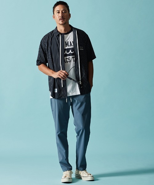 ACANTHUS(アカンサス)の「mhs2437- Dot Air(R) Zip Up S-S Shirt ZIP半袖シャツ(MA2604)(シャツ/ブラウス・メンズ・ホワイト系その他/ブラック/ネイビー系・S/M/L/XL)」の6枚目の写真
