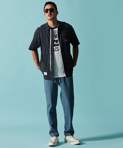 ACANTHUS(アカンサス)の「mhs2437- Dot Air(R) Zip Up S-S Shirt ZIP半袖シャツ(MA2604)(シャツ/ブラウス・メンズ・ホワイト系その他/ブラック/ネイビー系・S/M/L/XL)」の7枚目の写真