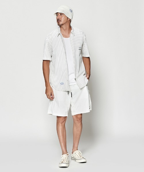 ACANTHUS(アカンサス)の「mhs2437- Dot Air(R) Zip Up S-S Shirt ZIP半袖シャツ(MA2604)(シャツ/ブラウス・メンズ・ホワイト系その他/ブラック/ネイビー系・S/M/L/XL)」の11枚目の写真