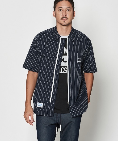 ACANTHUS(アカンサス)の「mhs2437- Dot Air(R) Zip Up S-S Shirt ZIP半袖シャツ(MA2604)(シャツ/ブラウス・メンズ・ホワイト系その他/ブラック/ネイビー系・S/M/L/XL)」の19枚目の写真