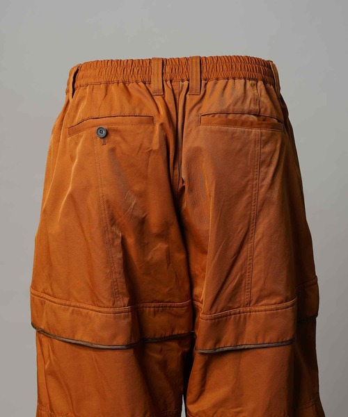 UNISEX》Gather Curved Switching Wide Pants/ギャザーカーブ