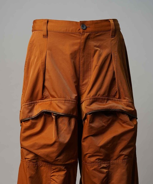 UNISEX》Gather Curved Switching Wide Pants/ギャザーカーブ