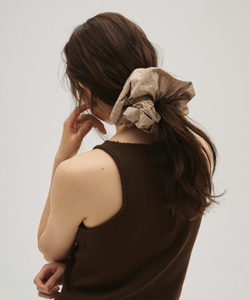 TODAYFUL(トゥデイフル)の「Stripe Chouchou(シュシュ・レディース・ベビーピンク/モカ/ミント/ブルー系その他・FREE)」の2枚目の写真