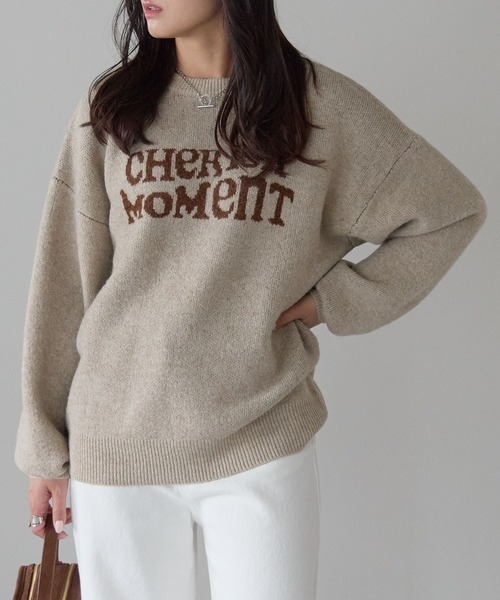 Fizz(フィズ)の「モヘアタッチ ロゴジャガードニット(Tシャツ/カットソー・レディース・ネイビー/モカ/チャコール/ライトグレー・M)」の21枚目の写真