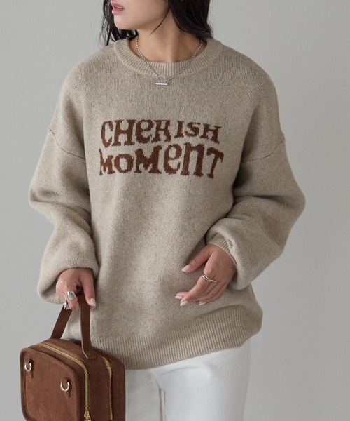 Fizz(フィズ)の「モヘアタッチ ロゴジャガードニット(Tシャツ/カットソー・レディース・ネイビー/モカ/チャコール/ライトグレー・M)」の20枚目の写真