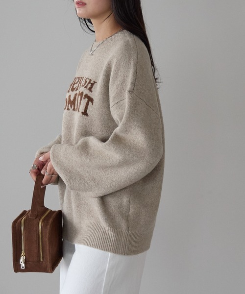 Fizz(フィズ)の「モヘアタッチ ロゴジャガードニット(Tシャツ/カットソー・レディース・ネイビー/モカ/チャコール/ライトグレー・M)」の19枚目の写真