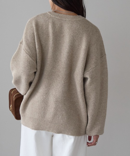 Fizz(フィズ)の「モヘアタッチ ロゴジャガードニット(Tシャツ/カットソー・レディース・ネイビー/モカ/チャコール/ライトグレー・M)」の18枚目の写真