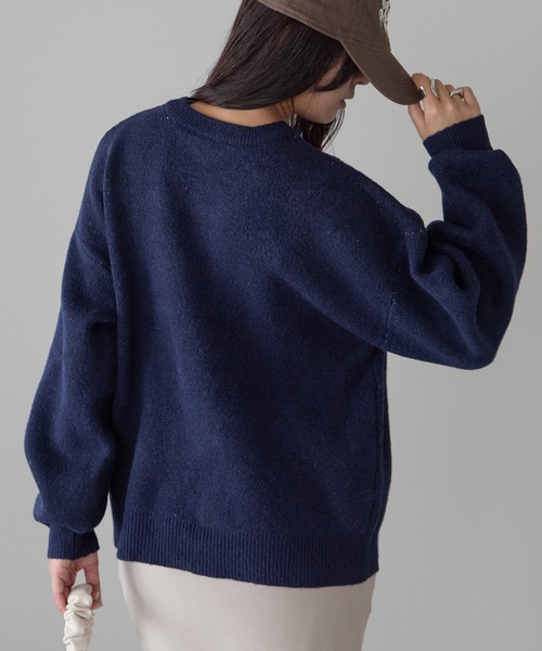 Fizz(フィズ)の「モヘアタッチ ロゴジャガードニット(Tシャツ/カットソー・レディース・ネイビー/モカ/チャコール/ライトグレー・M)」の13枚目の写真