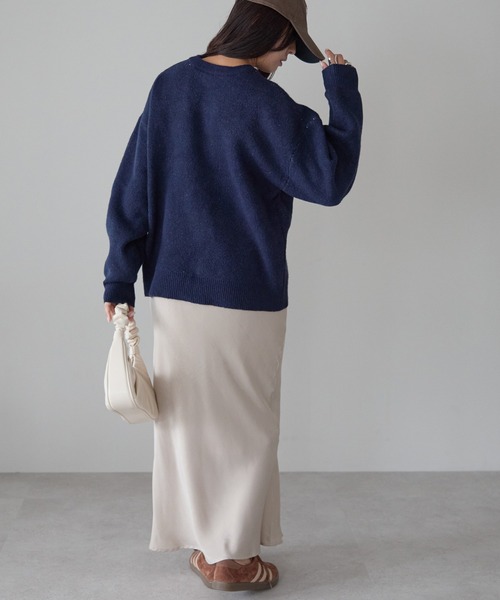 Fizz(フィズ)の「モヘアタッチ ロゴジャガードニット(Tシャツ/カットソー・レディース・ネイビー/モカ/チャコール/ライトグレー・M)」の9枚目の写真