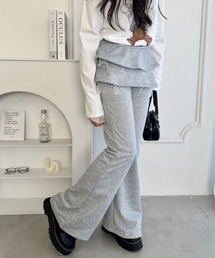 チュールドッキングフリルフレアパンツ