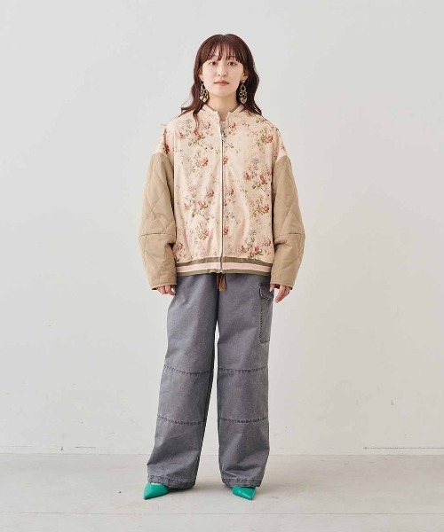MEDE19F(メデジュウキュウ)の「MEDE19F ミュルーズモダン〈「ミュルーズ染織美術館」アーカイブコレクション〉中わた入りリバーシブルブルゾン〈ベージュ〉(ブルゾン・レディース・ベージュ系その他・M/LL/L)」の3枚目の写真