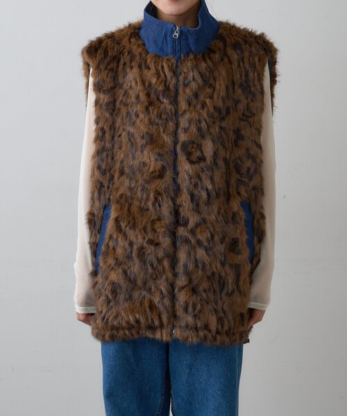 SOUNDSGOOOOD（サウンズグッド）の「【SOUNDS GOOOOD】デニム切替ファーベスト（ベスト・メンズ・ブラック/ブラウン・ONE SIZE）」の17枚目の写真