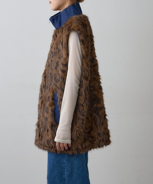 SOUNDSGOOOOD（サウンズグッド）の「【SOUNDS GOOOOD】デニム切替ファーベスト（ベスト・メンズ・ブラック/ブラウン・ONE SIZE）」の18枚目の写真