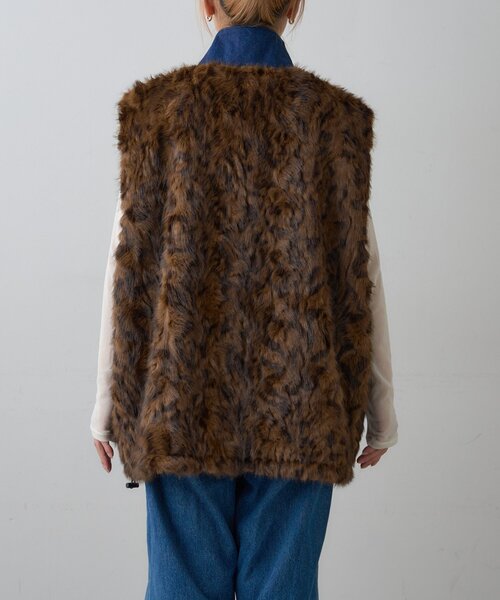 SOUNDSGOOOOD（サウンズグッド）の「【SOUNDS GOOOOD】デニム切替ファーベスト（ベスト・メンズ・ブラック/ブラウン・ONE SIZE）」の19枚目の写真