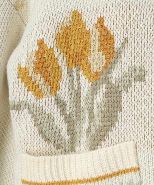 F i.n.t(フィント)の「チューリップポット柄ニットカーディガン(カーディガン/ボレロ・レディース・イエロー/ピンク・FREE)」の15枚目の写真