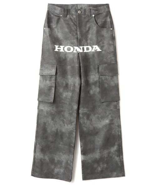 atmos pink(アトモスピンク)の「atmos pink x HONDA Faux Leather Pants / アトモス ピンク ホンダ フォー レザー パンツ【SP】(カーゴパンツ・レディース・ブラック・M/S)」の1枚目の写真