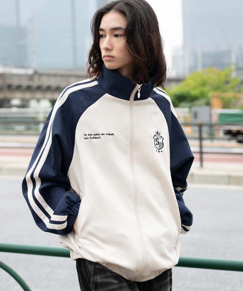 WEGO（ウィゴー）の「WEGO/フェイクスウェードトラックジャケット（ブルゾン・メンズ・グレー/ネイビー・LARGE/MEDIUM）」の6枚目の写真