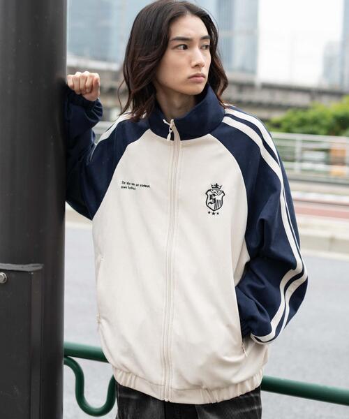 WEGO（ウィゴー）の「WEGO/フェイクスウェードトラックジャケット（ブルゾン・メンズ・グレー/ネイビー・LARGE/MEDIUM）」の7枚目の写真