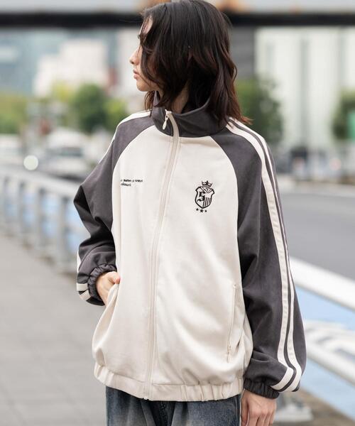 WEGO（ウィゴー）の「WEGO/フェイクスウェードトラックジャケット（ブルゾン・メンズ・グレー/ネイビー・LARGE/MEDIUM）」の12枚目の写真