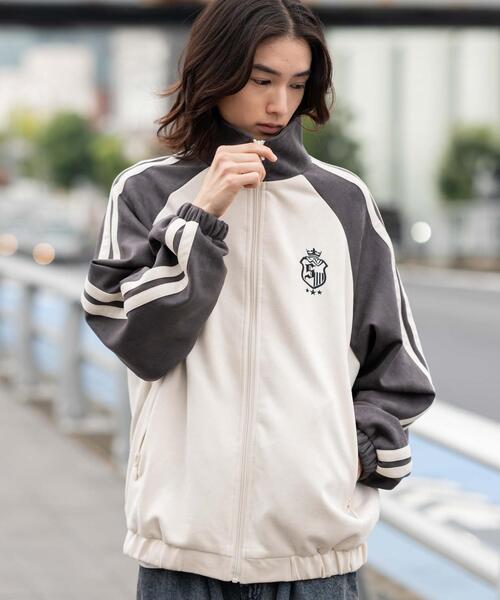 WEGO（ウィゴー）の「WEGO/フェイクスウェードトラックジャケット（ブルゾン・メンズ・グレー/ネイビー・LARGE/MEDIUM）」の13枚目の写真