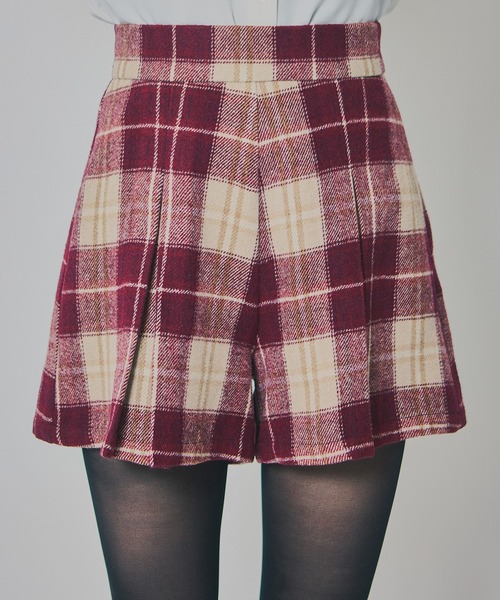 REDYAZEL（レディアゼル）の「チェックタックショートパンツ（その他パンツ・レディース・キャメル/ボルドー/グレー・SMALL/MEDIUM）」の3枚目の写真