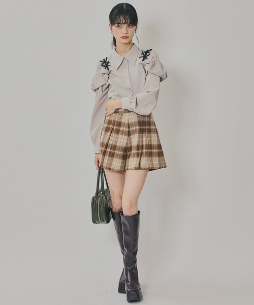 REDYAZEL（レディアゼル）の「チェックタックショートパンツ（その他パンツ・レディース・キャメル/ボルドー/グレー・SMALL/MEDIUM）」の22枚目の写真