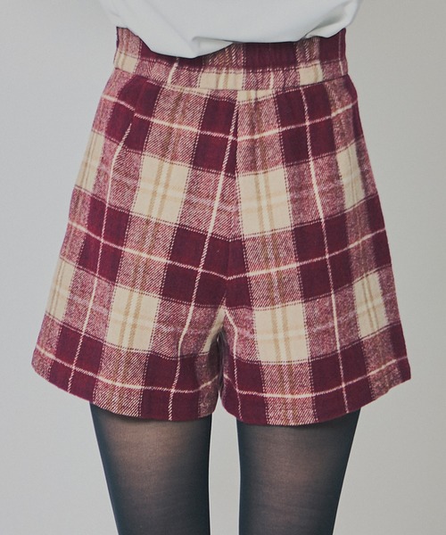REDYAZEL（レディアゼル）の「チェックタックショートパンツ（その他パンツ・レディース・キャメル/ボルドー/グレー・SMALL/MEDIUM）」の17枚目の写真
