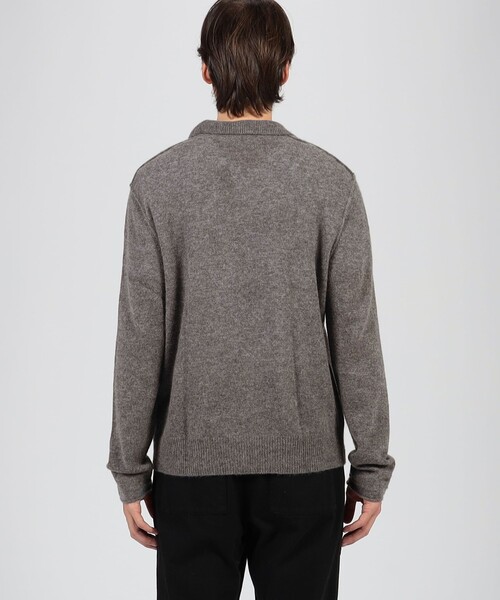 JAMES PERSE(ジェームスパース)の「ソフトフェザーウェイトカシミヤ スキッパーポロニット MOKC3715(ニット/セーター・メンズ・グレー系その他/ライトベージュ/ブラウン・2/1/3)」の7枚目の写真