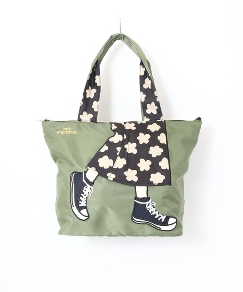 mis zapatos（ミス　サパト）の「MIS ZAPATOS TOTE トートバッグ（トートバッグ・レディース・カーキ/ネイビー・FREE）」の4枚目の写真