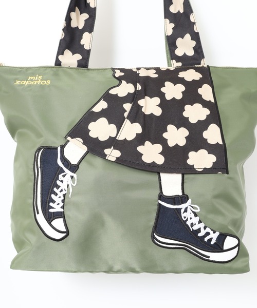 mis zapatos（ミス　サパト）の「MIS ZAPATOS TOTE トートバッグ（トートバッグ・レディース・カーキ/ネイビー・FREE）」の7枚目の写真