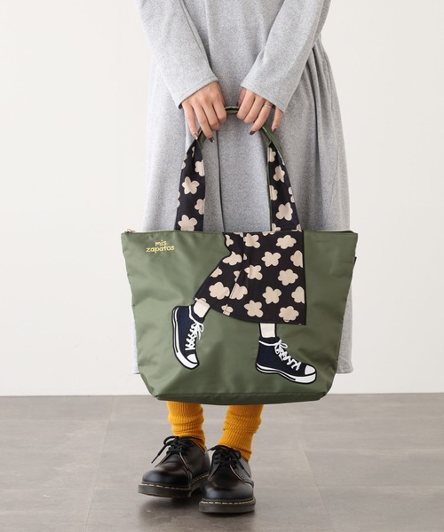 mis zapatos（ミス　サパト）の「MIS ZAPATOS TOTE トートバッグ（トートバッグ・レディース・カーキ/ネイビー・FREE）」の15枚目の写真