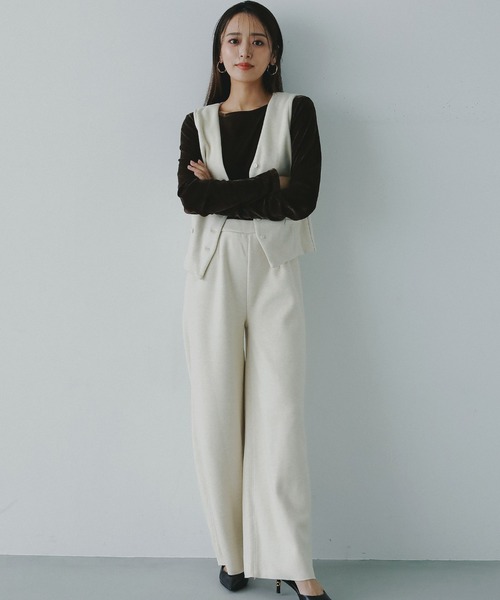 AJUGA.（アジュガ）の「フェルトニットイージーワイドパンツ（その他パンツ・レディース・ブラウン/ベージュ・FREE）」の19枚目の写真