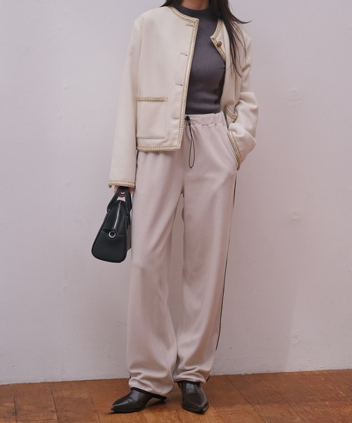 AKTE（アクテ）の「フリースラインパンツ（その他パンツ・レディース・ネイビー/グレイッシュベージュ・1/2/2T）」の7枚目の写真