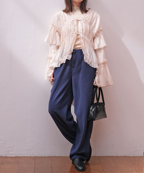 AKTE（アクテ）の「フリースラインパンツ（その他パンツ・レディース・ネイビー/グレイッシュベージュ・1/2/2T）」の14枚目の写真