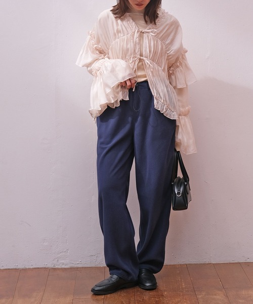 AKTE（アクテ）の「フリースラインパンツ（その他パンツ・レディース・ネイビー/グレイッシュベージュ・1/2/2T）」の18枚目の写真