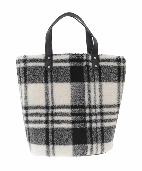 a.v.v（アーヴェヴェ）の「ボアトート（トートバッグ・レディース・アイボリー/ブラック・38）」の6枚目の写真