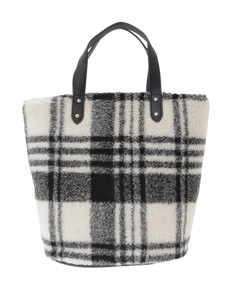 a.v.v（アーヴェヴェ）の「ボアトート（トートバッグ・レディース・アイボリー/ブラック・38）」の8枚目の写真