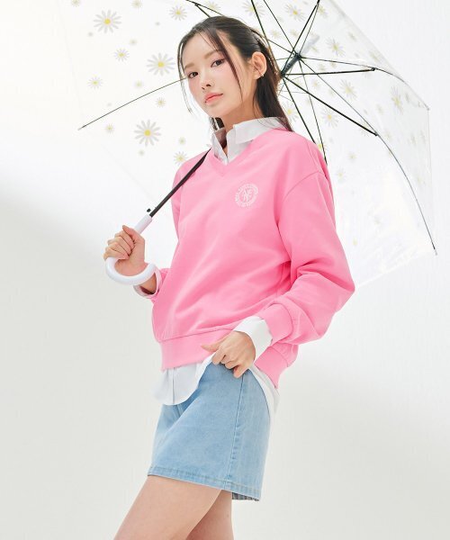 CHASECULT(チェイスカルト)の「女性VネックスウェットTシャツ-DARG5182B0P(スウェット・レディース・PINK・90/85)」の3枚目の写真