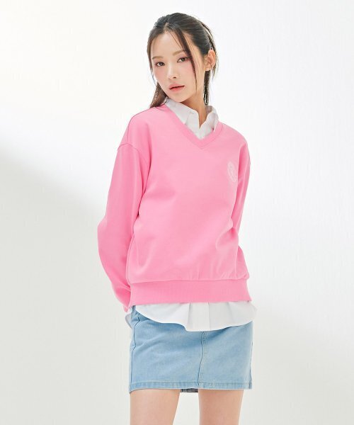 CHASECULT(チェイスカルト)の「女性VネックスウェットTシャツ-DARG5182B0P(スウェット・レディース・PINK・90/85)」の5枚目の写真