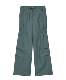 Split Seam Embroidery Pants [Blue Gray]