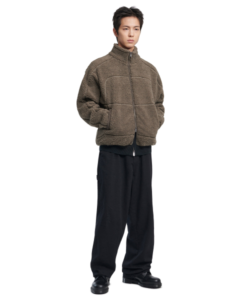 NOMANUAL(NOMANUAL)の「TRACE SHERPA FLEECE JACKET - KHAKI GRAY(その他アウター・レディース・その他・LARGE/SMALL/MEDIUM)」の3枚目の写真