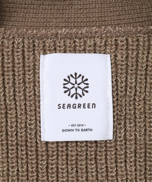 SEAGREEN(シーグリーン)の「SEAGREEN WOOL WASHI KNIT CARDIGAN(カーディガン/ボレロ・レディース・ブラウン/アイボリー・FREE)」の4枚目の写真