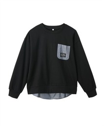 QUNTSTYLE（キュントスタイル）の「ビッグシルエットシャツ重ね着風トレーナー（スウェット・キッズ）」