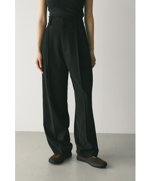 STYLEMIXER（スタイルミキサー）の「ベーシックツータックパンツ（スラックス・レディース・ブラック/アイボリー/ダークグレー/オレンジ・SMALL/MEDIUM/LARGE）」の3枚目の写真