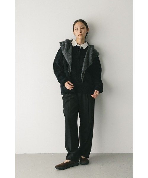 STYLEMIXER（スタイルミキサー）の「ベーシックツータックパンツ（スラックス・レディース・ブラック/アイボリー/ダークグレー/オレンジ・SMALL/MEDIUM/LARGE）」の12枚目の写真